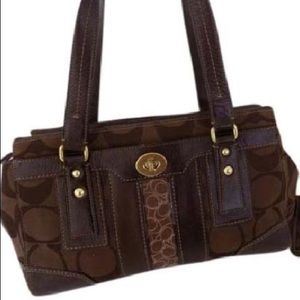 Coach Signature Purse Canvas Satchel